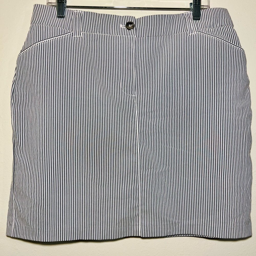 Charter Club Gray & White Striped Skort, 12